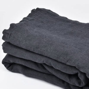 Stoer linnen donker grijs sprei